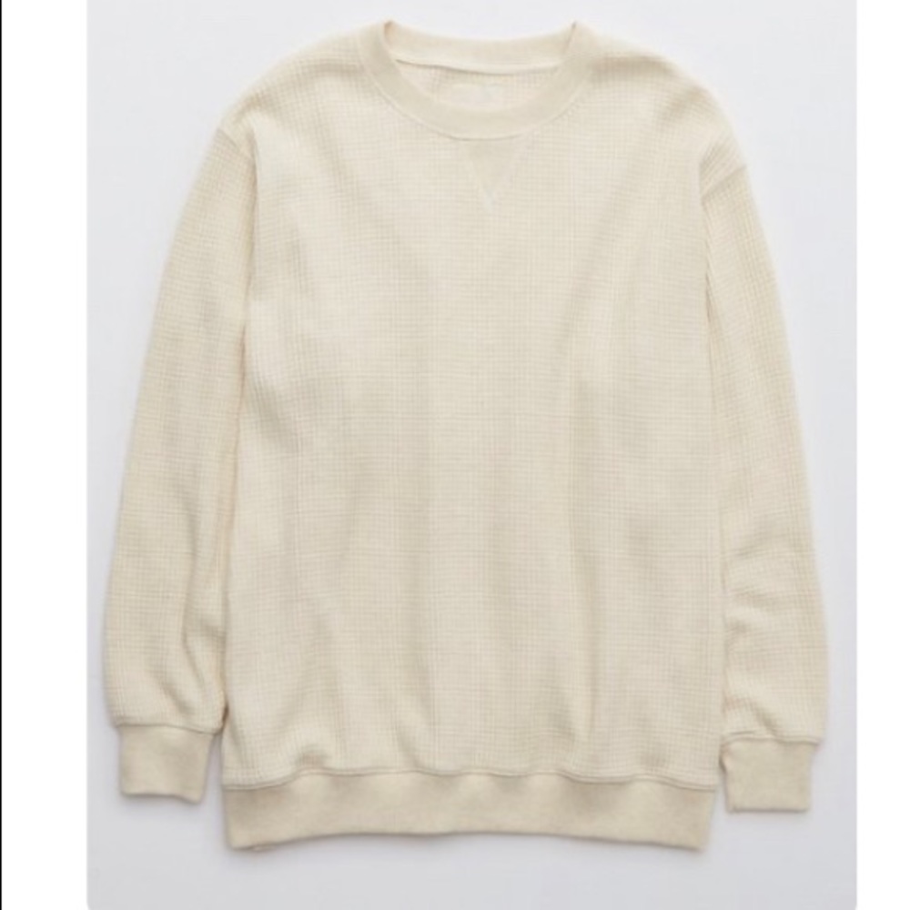 Aerie Crew Neck Waffle Sweater